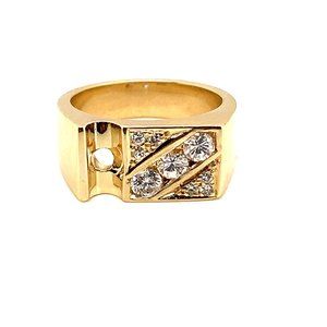 Men's or Women's 18K Yellow Gold Diamond Ring (0.76 ctw)